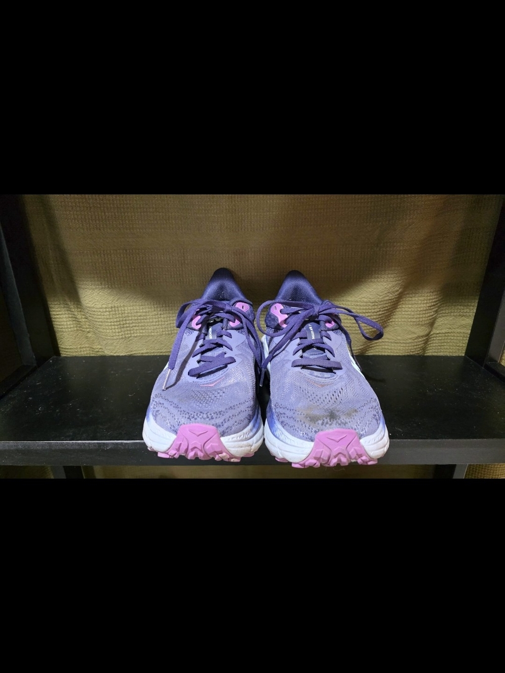 Hoka Women's Purple Running Shoes with Pink Soles